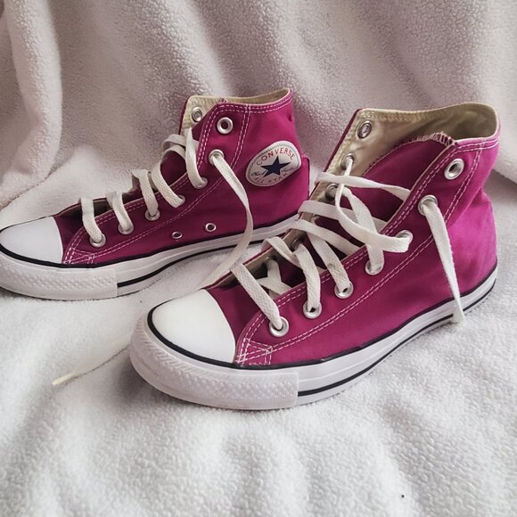 Converse Chuck Taylor All Star Hi Top Pink fuschia women 8 men 6 - Picture 7 of 9
